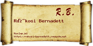 Rákosi Bernadett névjegykártya